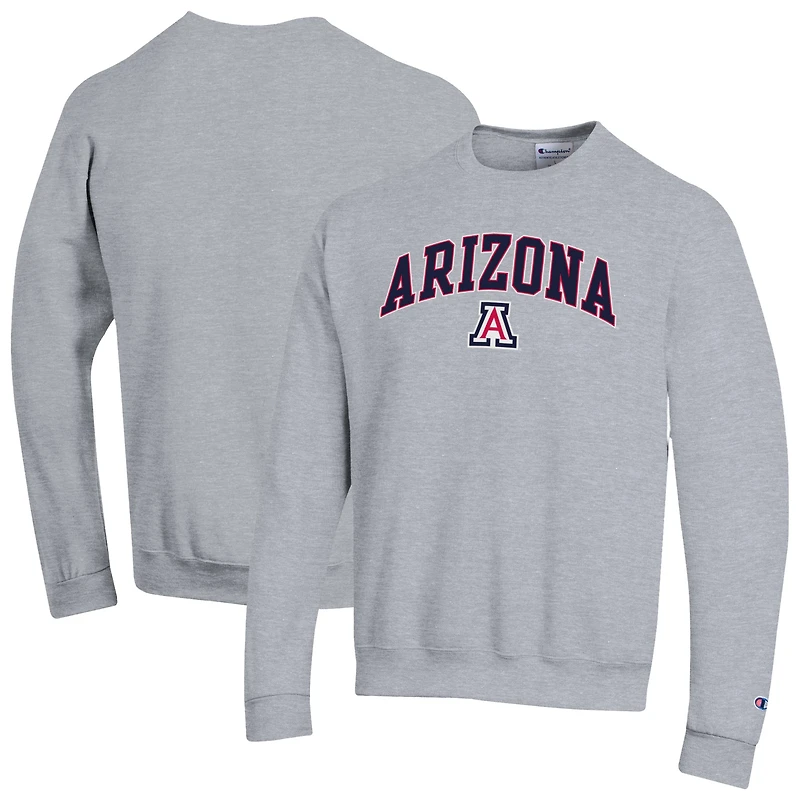 Sweat-shirt à capuche avec logo Arch Over Champion Heather Grey des Arizona Wildcats pour homme