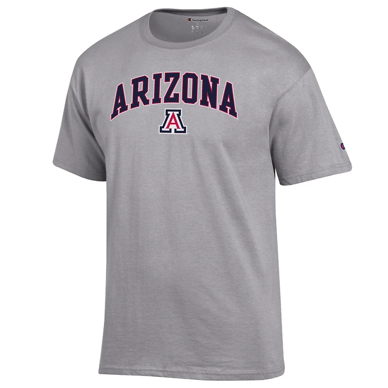 Men's Champion  Heather Gray Arizona Wildcats Arch Over Logo T-Shirt