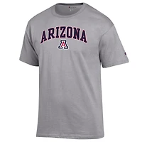 Men's Champion  Heather Gray Arizona Wildcats Arch Over Logo T-Shirt