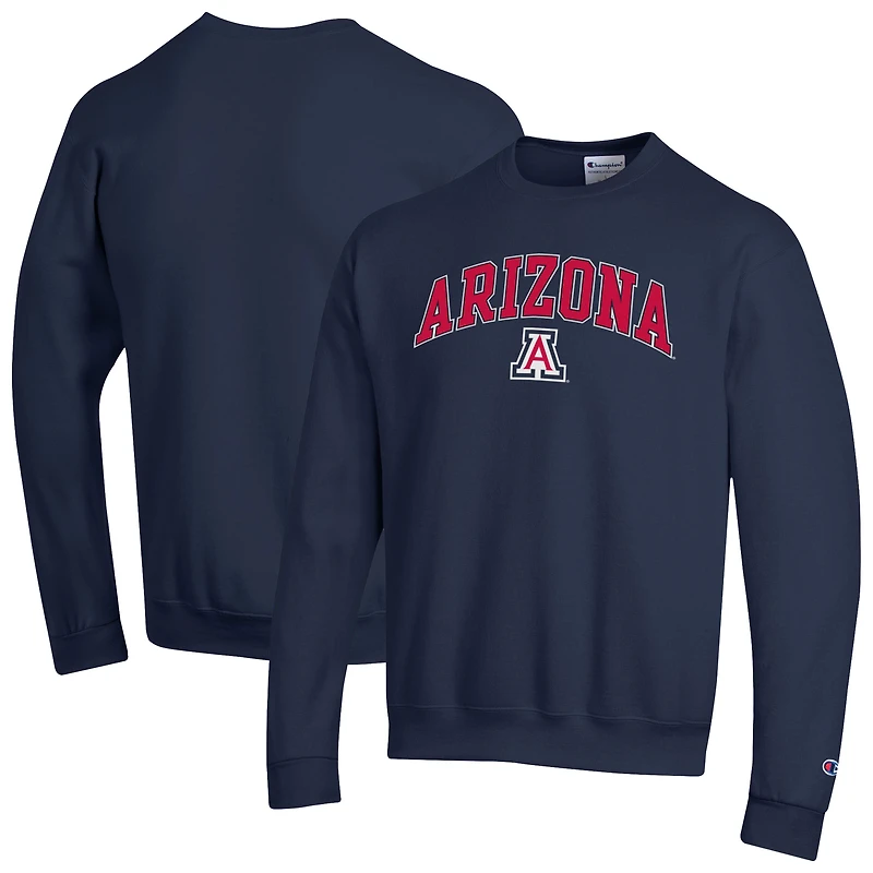Men's Champion Navy Arizona Wildcats Arch Over Logo Pullover Sweatshirt