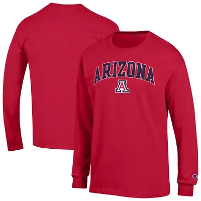 Men's Champion  Red Arizona Wildcats Arch Over Logo Long Sleeve T-Shirt