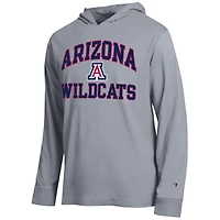 Men's Champion  Heather Gray Arizona Wildcats High Motor All-Star Long Sleeve Hooded T-Shirt