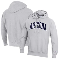 Sweat à capuche décontracté Champion Heather Grey Team Arch Reverse Weave des Arizona Wildcats pour homme