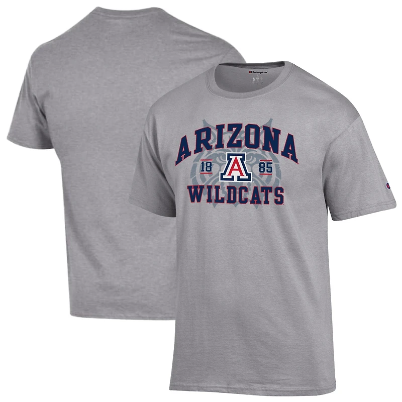 T-shirt universitaire Champion Heather Gray Arizona Wildcats pour hommes