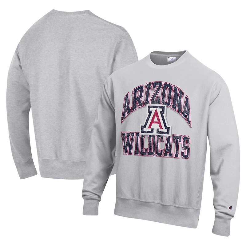 Sweat-shirt à enfiler Champion Heather Gray Arizona Wildcats Late Night Reverse Weave pour homme