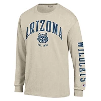 T-shirt à manches longues Champion Heather Oatmeal Arizona Wildcats Neutral Arch pour homme