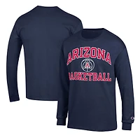 T-shirt à manches longues Champion Navy Arizona Wildcats Basketball Icon pour hommes
