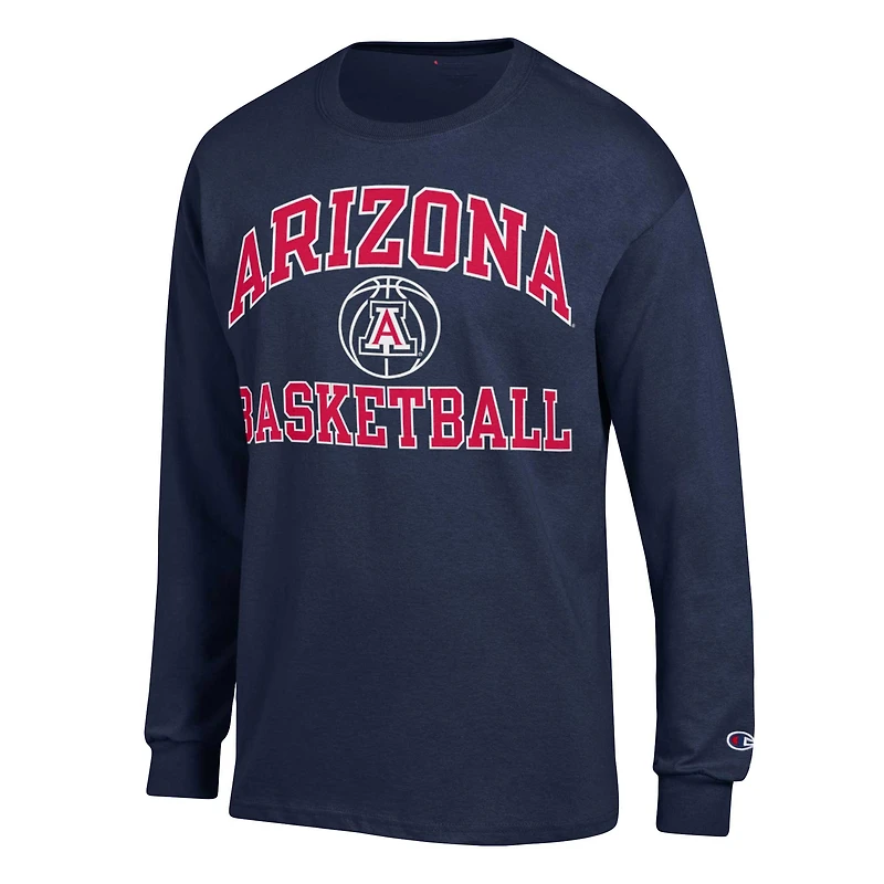 T-shirt à manches longues Champion Navy Arizona Wildcats Basketball Icon pour hommes