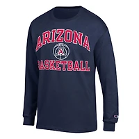 T-shirt à manches longues Champion Navy Arizona Wildcats Basketball Icon pour hommes