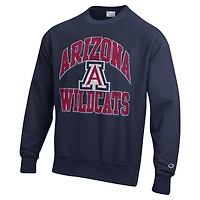 Men's Champion Navy Arizona Wildcats Vault Late Night Reverse Weave Pullover Sweatshirt