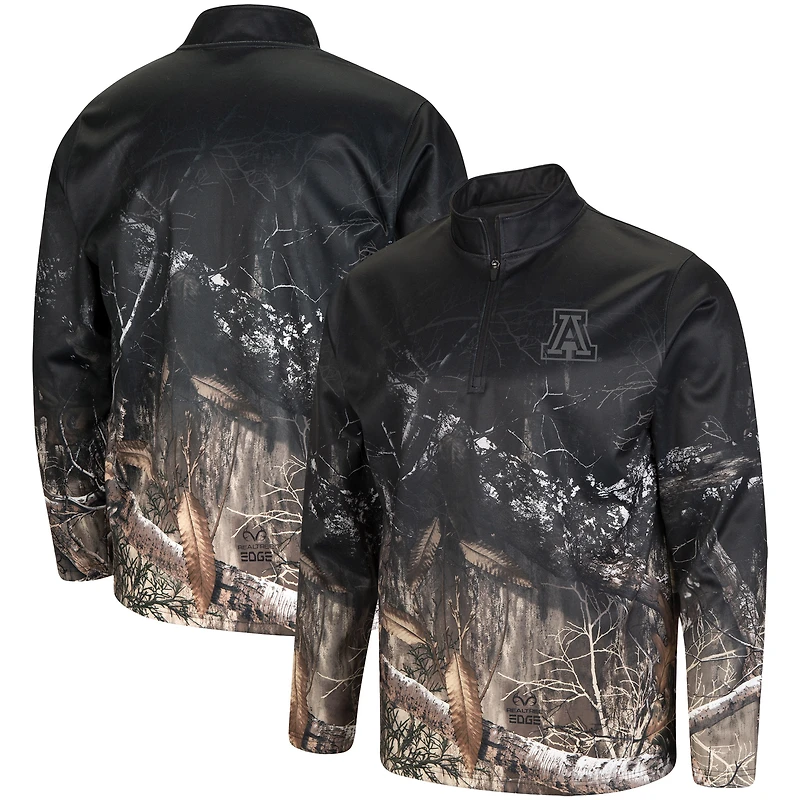 Veste à quart de zip Colosseum noir/Realtree Camo pour hommes des Wildcats l'Arizona