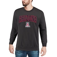 Colosseum Charcoal Arizona Wildcats Arch & Logo Crew Neck Sweat-shirt pour homme