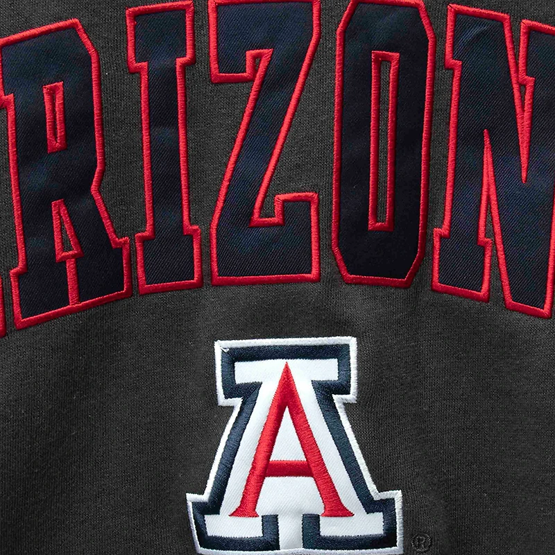 Men's Colosseum Charcoal Arizona Wildcats Arch & Logo Crew Neck Sweatshirt
