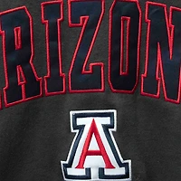 Men's Colosseum Charcoal Arizona Wildcats Arch & Logo Crew Neck Sweatshirt