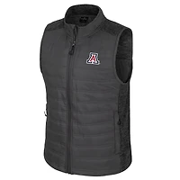 Men's Colosseum Charcoal Arizona Wildcats Nightman Full-Zip Puffer Vest