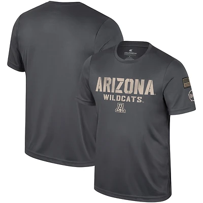 T-shirt d'appréciation militaire Colosseum Charcoal Arizona Wildcats OHT pour hommes