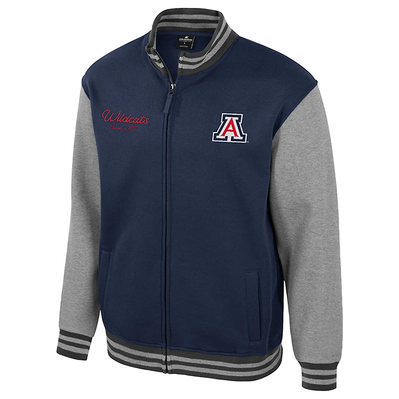 Men's Colosseum Navy Arizona Wildcats Ambi-Turner Full-Zip Varsity Jacket
