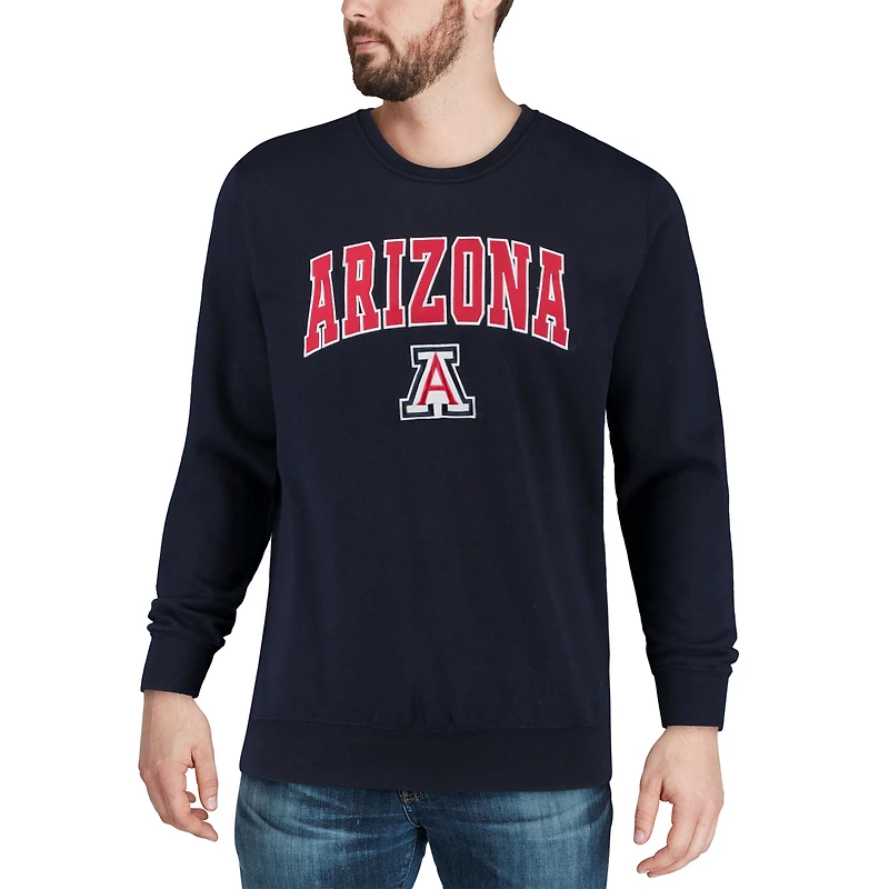 Colosseum Navy Arizona Wildcats Arch & Logo Sweat à col ras du cou pour homme