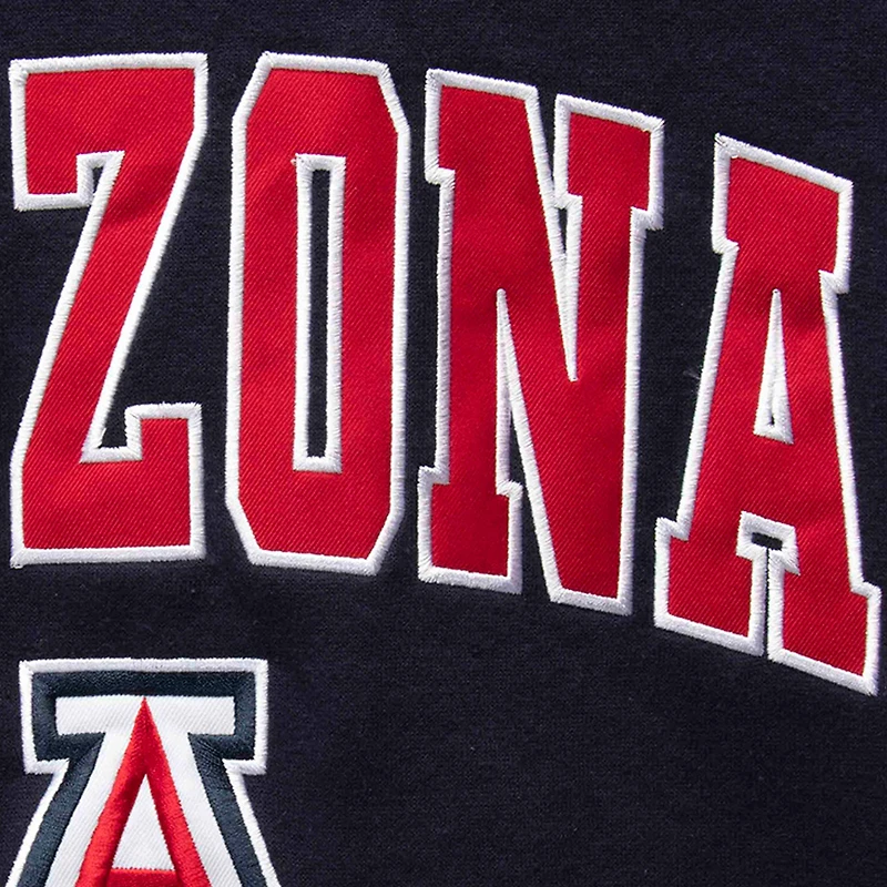Men's Colosseum Navy Arizona Wildcats Arch & Logo Crew Neck Sweatshirt