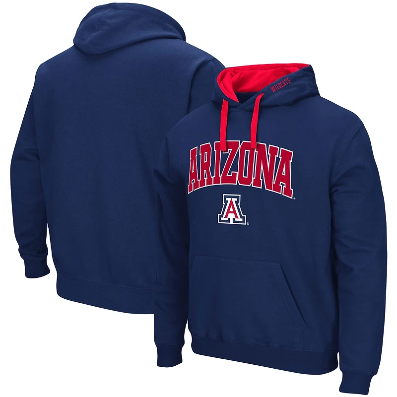 Men's Colosseum Navy Arizona Wildcats Big & Tall Arch Logo 2.0 Pullover Hoodie