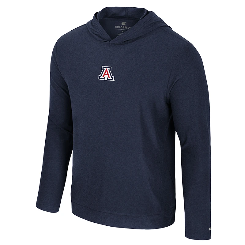 T-shirt à capuche manches longues pour homme Colosseum Navy Arizona Wildcats