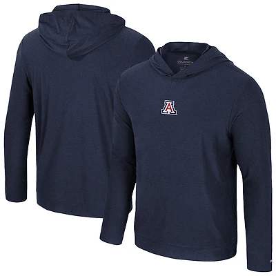 T-shirt à capuche manches longues pour homme Colosseum Navy Arizona Wildcats