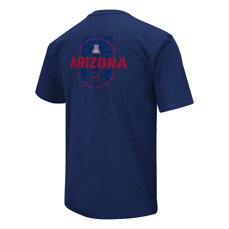T-shirt d'appréciation militaire Colosseum Navy Arizona Wildcats OHT pour homme