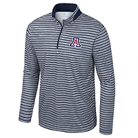 Men's Colosseum Navy Arizona Wildcats Striped Quarter-Zip Top