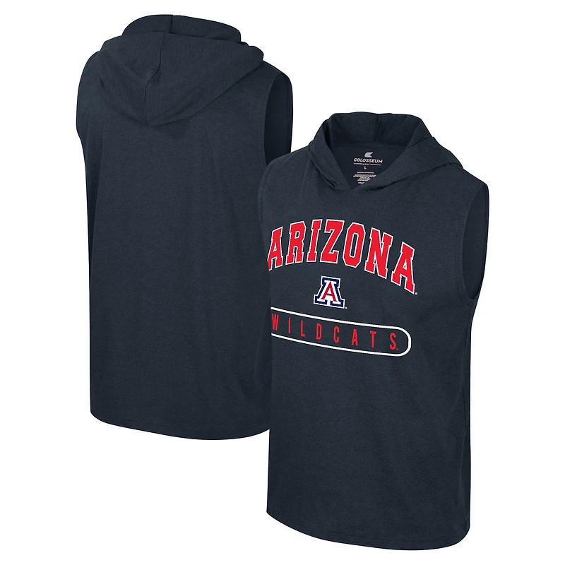 Débardeur à capuche sans manches Colosseum Navy Arizona Wildcats pour hommes