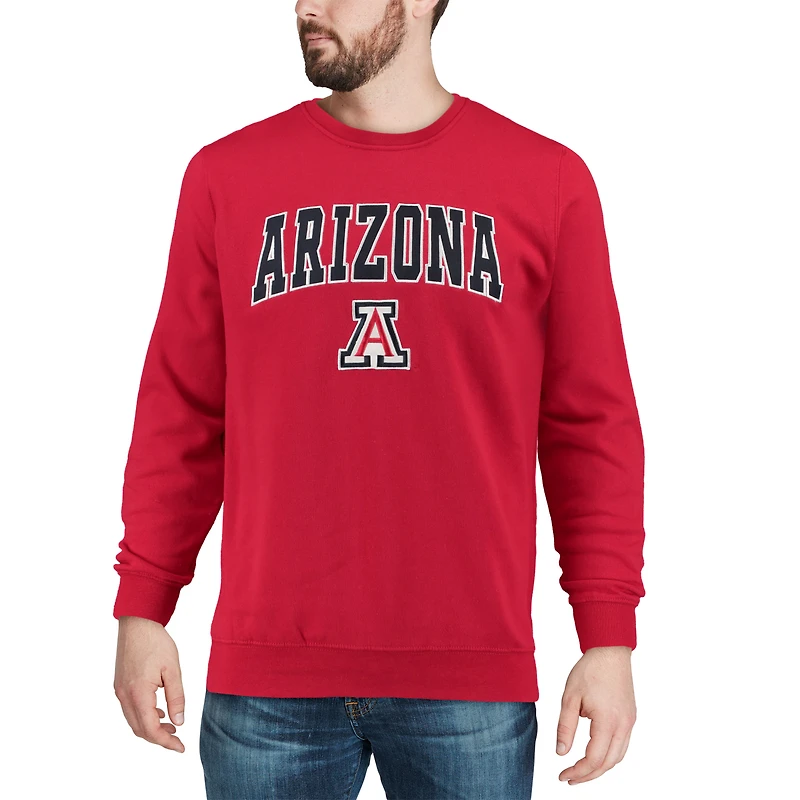 Sweat-shirt à col rond avec logo et arc Colosseum Red Arizona Wildcats pour hommes