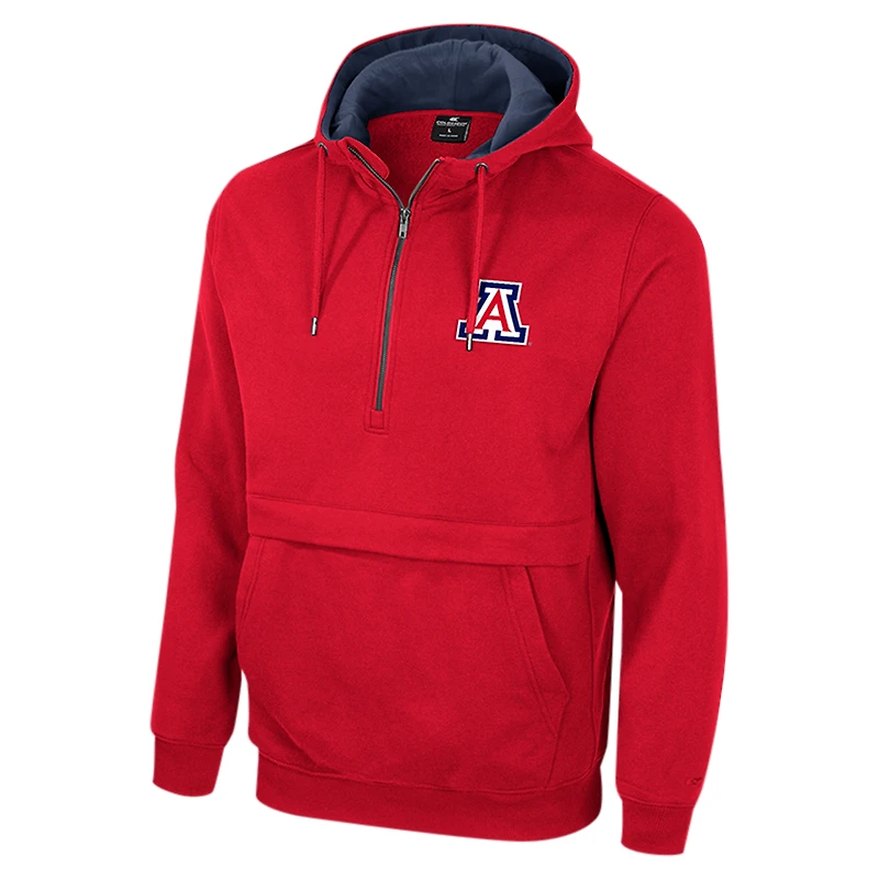 Sweat à capuche demi-zippé rouge Colosseum pour hommes des Arizona Wildcats