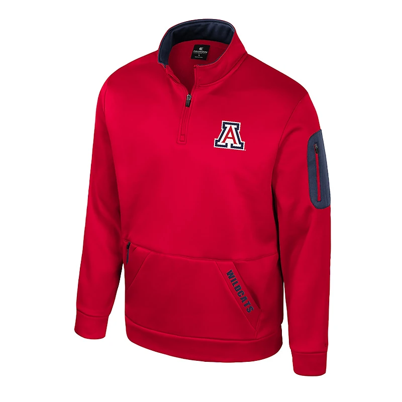 Veste polaire à fermeture éclair quart de tour Mainframe des Arizona Wildcats pour homme, couleur rouge Colosseum