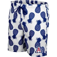 Men's Colosseum White/Navy Arizona Wildcats Pineapple Swim Shorts