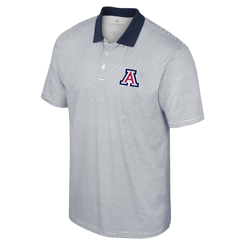 Polo Colosseum Homme Blanc/Bleu Marine Arizona Wildcats Print Stripe