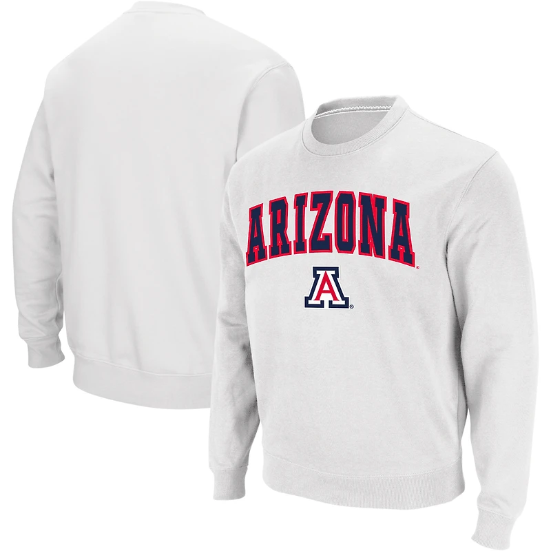 Sweat-shirt à col ras du cou avec logo et arc des Wildcats de l'Arizona blanc Colosseum pour hommes