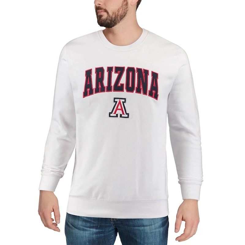 Sweat-shirt à col ras du cou avec logo et arc des Wildcats de l'Arizona blanc Colosseum pour hommes