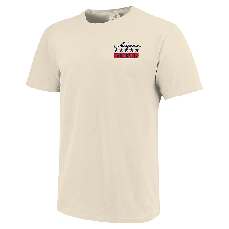 Men's Cream Arizona Wildcats Uncle Sam Mascot T-Shirt
