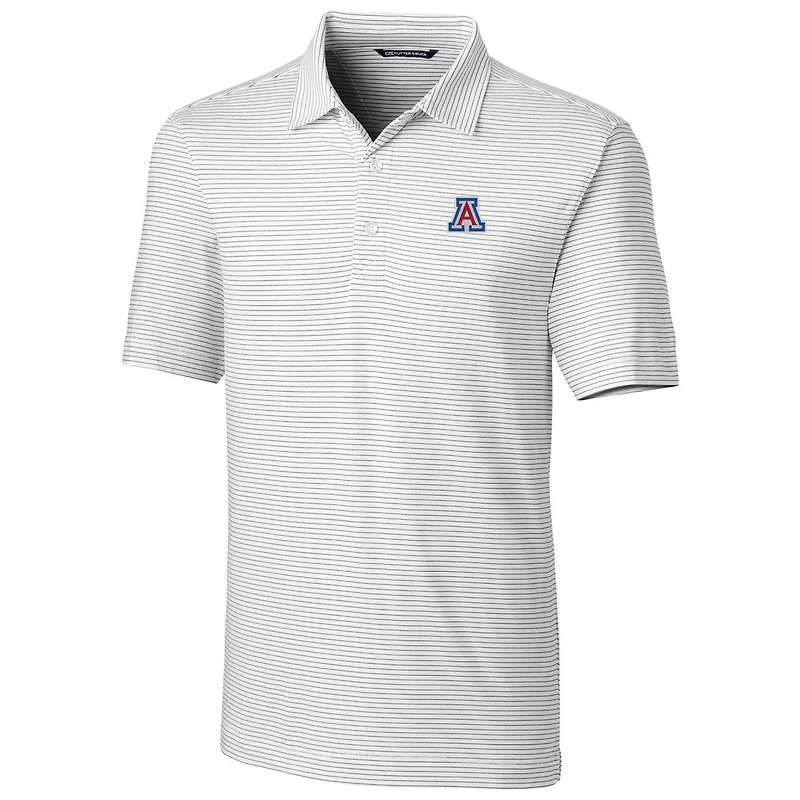 Polo blanc à rayures crayon Forge pour homme Cutter & Buck des Wildcats de l'Arizona, grandes tailles