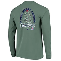 T-shirt à manches longues pour homme Arizona Wildcats, couleurs confort, motif sapin de Noël vert