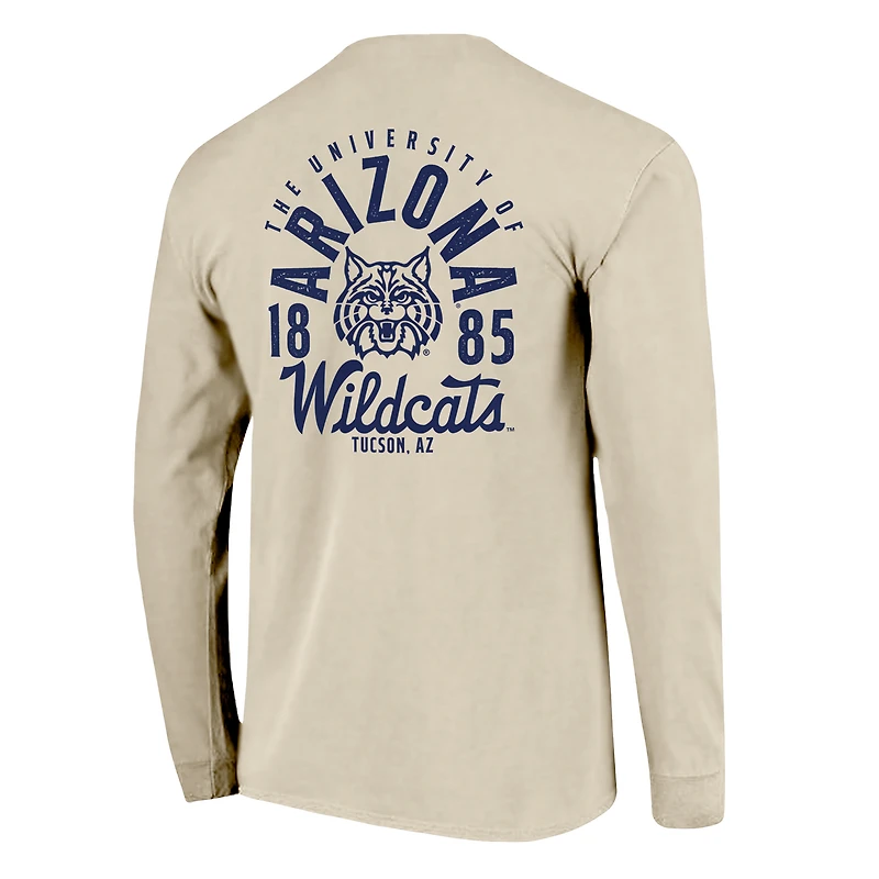 T-shirt à manches longues pour homme, motif mascotte des Wildcats de l'Arizona, couleurs naturelles et confortables
