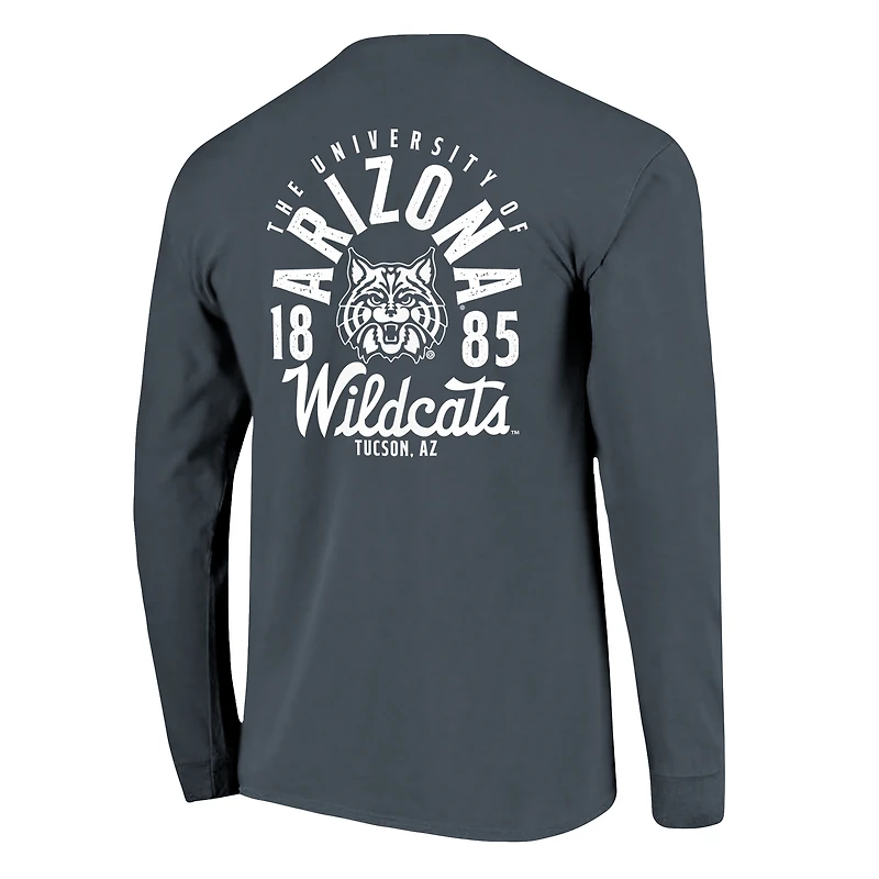 T-shirt à manches longues bleu marine pour homme, motif mascotte des Wildcats de l'Arizona