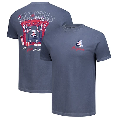 Men's Navy Arizona Wildcats Deck the Halls Comfort Colors T-Shirt