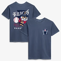 T-shirt de baseball pour homme, bleu marine, avec la mascotte dessinée des Arizona Wildcats