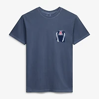 Men's  Navy Arizona Wildcats Drawn Mascot Baseball T-Shirt