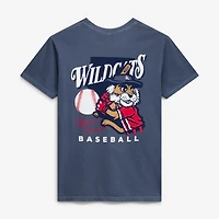 Men's  Navy Arizona Wildcats Drawn Mascot Baseball T-Shirt