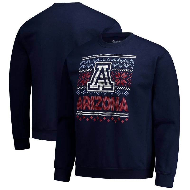 Men's  Navy Arizona Wildcats Holiday Fleece Sweatshirt