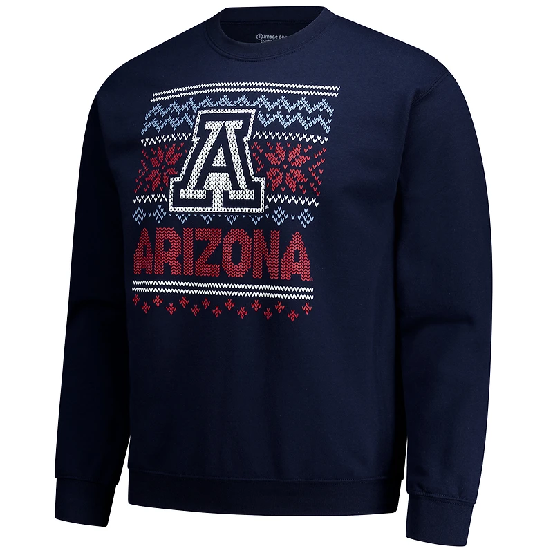 Men's  Navy Arizona Wildcats Holiday Fleece Sweatshirt