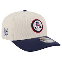 Casquette ajustable 9SEVENTY en velours côtelé Loyal des Wildcats de l'Arizona New Era pour homme, couleur crème/bleu marine