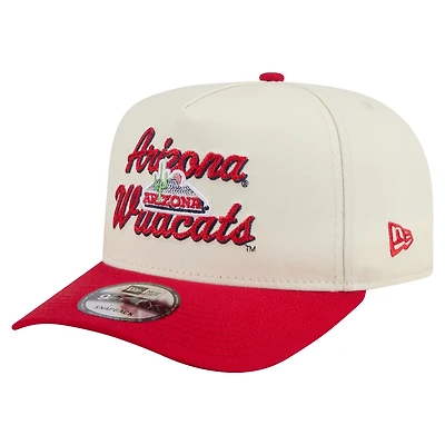 Men's New Era Cream/Red Arizona Wildcats Vintage Chainstitch 9FIFTY A-Frame Snapback Hat