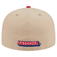 Men's New Era  Khaki Arizona Wildcats Throwback Two-Tone 59FIFTY Fitted Hat